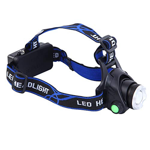 Ridgeyard USB Rechargeable Tactical 350000LM LED Headlamp Headlight Adjustable Headband Head Torch Lamps Headlamp Flashlight