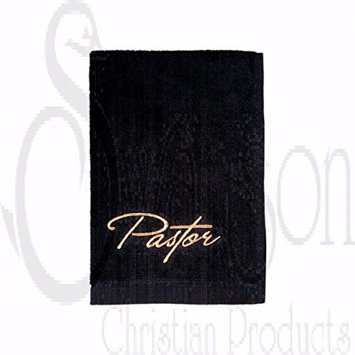 Swanson Christian Supply Towel-Pastor-Black w/Gold Lettering