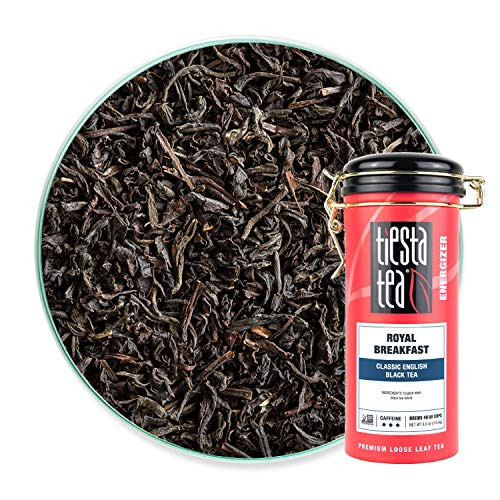 Tiesta Tea - Royal Breakfast Loose Leaf Classic English Black Tea High Caffeine Hot  and  Iced Tea 4 oz Tin - 50 Cups Natural English Breakfast Tea Black Tea Loose Leaf
