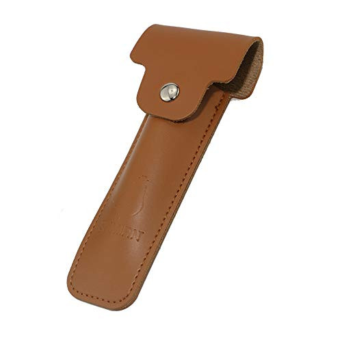 SNMIRN Leather Double Edge Safety Razor Protective Case Safety Razor Travel CaseBarber Razor Sheath Razor Leather Case For MenRazor Leather Case For Women -Brown-