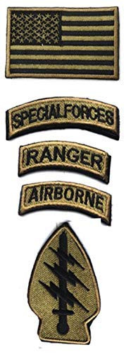 OYSTERBOY Special Forces Ranger Airborne Tactical Patch 5pcs - Green -Hook Backing-