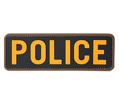 PVC Police Patch Hook Fastener Back for MilitaryTactical Vest Combat Plate Carrier Law Enforcement -Yellow 6X2 inch-