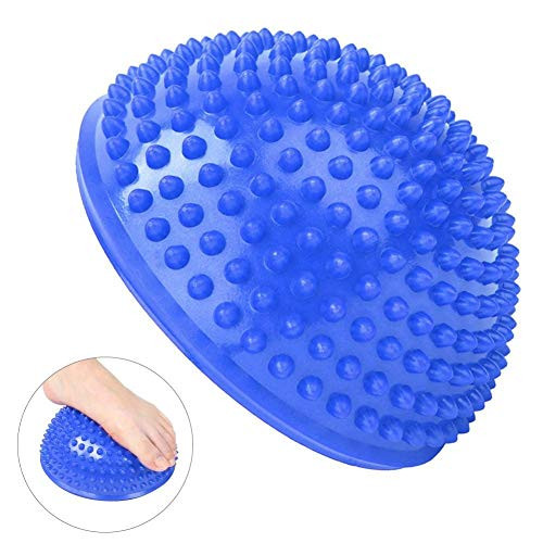 Conlense PVC Durian Ball Stress Relief Yoga Massager Semicircle Foot Massage Balls Muscular Relaxation-Blue-