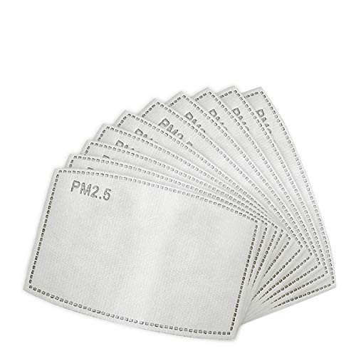 50 Pcs PM 2.5 Activated Carbon Filter Insert 5 Layers Insert Replaceable Anti Haze Filter Paper Pad for Adults