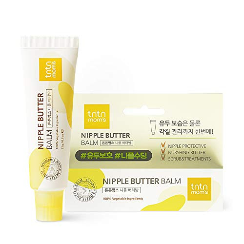 tntn moms - Vegan Nipple Butter Balm - Lanolin-Free Natural  and  Safe for Nursing - Breastfeeding Nipple Cream - Nipple Care for Sore Dry and Cracked Nipples - Korea Maternity Brand - 0.8 oz