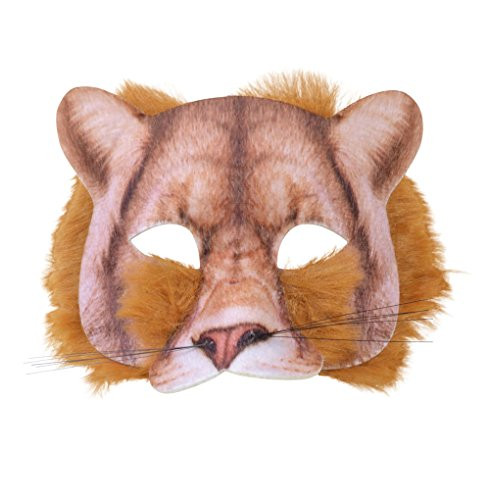 Forum Novelties 78698 Unisex-Adults Half Mask-Lion Light Brown Standard One Size Multicolor