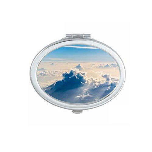 Sunshine Clouds Blue Sky Art Deco Gift Fashion Mirror Portable Fold Hand Makeup Double Side Glasses
