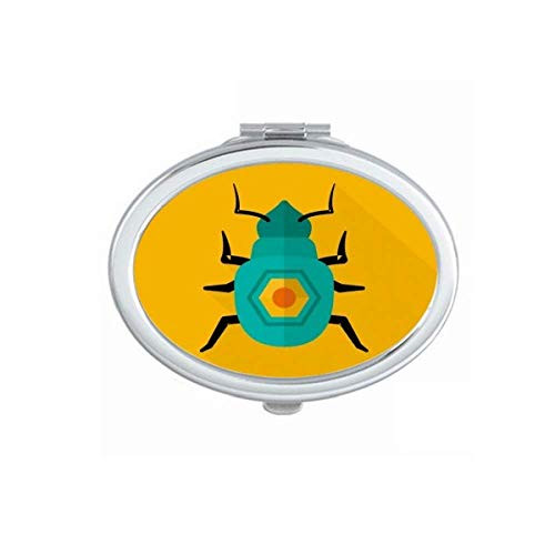 Ancient Egypt Pharaoh Golden Pattern Mirror Portable Fold Hand Makeup Double Side Glasses