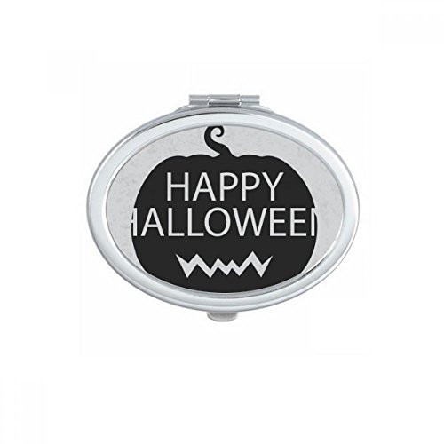 Halloween Black Horror Pumpkin Oval Mirror Portable Fold Hand Makeup Double Side Glasses
