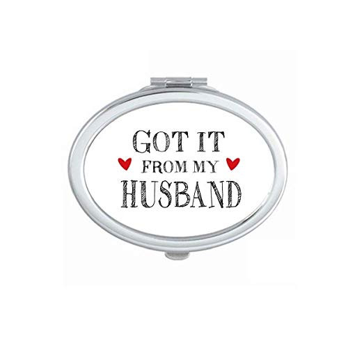 Got It From My Husband Valentines Day Mirror Portable Fold Hand Makeup Double Side Glasses Got It From My Husband Valentines Day Mirror Portable Fold Hand Makeup Double Side Glasses
