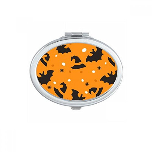 Spider Bat Halloween Hallowmas Oval Mirror Portable Fold Hand Makeup Double Side Glasses