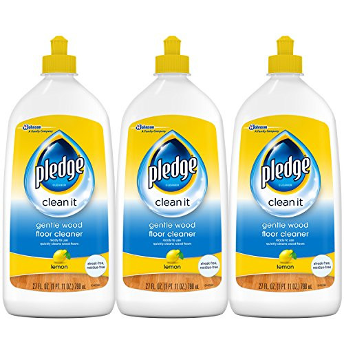 Pledge Wood Floor Cleaner Liquid Shines Hardwood Removes Dirt Safe and Gentle Lemon 27 fl oz - Pack of 3