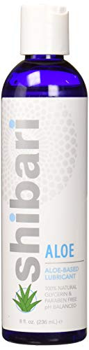 Shibari Thank Me Now Shibari Aloe Natural Aloe-Vera Based Personal Lubricant Glycerin  and  Paraben-Free Lube pH Balanced 8 oz Bottle