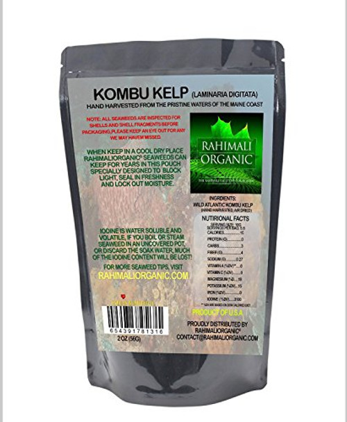 Rahimaliorganic Raw Wild Atlantic Kombu Kelp Whole Leaf Seaweed 5-8 Lengths From the Pristine Waters of the Coast of Maine -Kombu- Rahimaliorganic Raw Wild Atlantic Kombu Kelp Whole Leaf Seaweed 5-8 Lengths From the Pristine Waters of the Coast of Maine -Kombu-