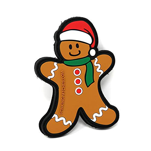 Gingerbread Man Hook and Loop PVC Rubber Patch - Christmas Tactical Patch