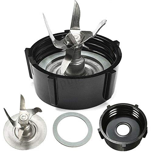 Blender Blade for Oster Osterizer with Rubber Seal Gasket  and  4902 Blender Jar Bottom  and  6 Point Fusion Blade 4980 replacement parts by SixElements