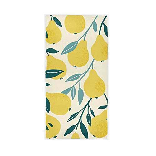 Auskid Yellow Pear Cotton Hand Towel for Bath Spa Face Gym Hotel