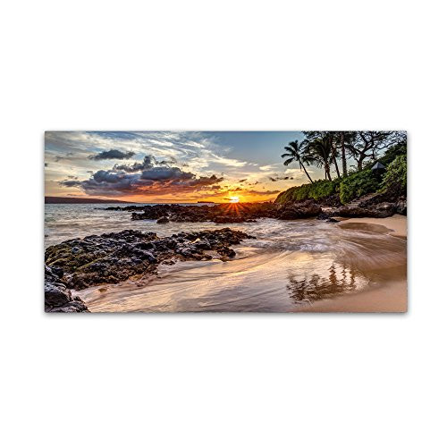 Trademark Fine Art Dramatic Hawaiian Sunset by Pierre Leclerc, 12x24-Inch Canvas Wall Art Trademark Fine Art Dramatic Hawaiian Sunset by Pierre Leclerc, 12x24-Inch Canvas Wall Art