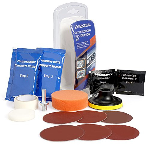 AIRKOUL Headlight Restoration Kit Polishing Kit Headlight Cleaner Wipe New Headlight Lens Repair Renewal Restorer Kit DIY