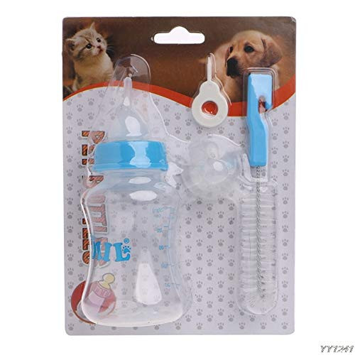 Dog Feeding - Convenient Feeding Nursing Bottle Nipple Brush Kit Puppy Cat Kitten Y110 - Bottle Puppies Baby Bottles Tube Feeding Feeding Cardigan Shawl Kitten Milk Nipple Bottle Plastic