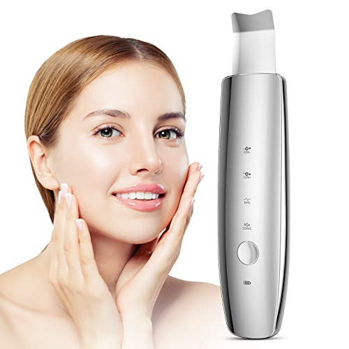 Skin Scrubber Skin Spatula Facial Scrubber Spatula Comedones Extractor for Facial Deep Cleansing Blackhead Remover Pore Cleaner with 4 Modes