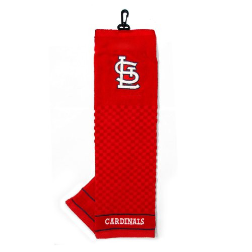 Team Golf MLB St Louis Cardinals Embroidered Golf Towel Checkered Scrubber Design Embroidered Logo -97510-