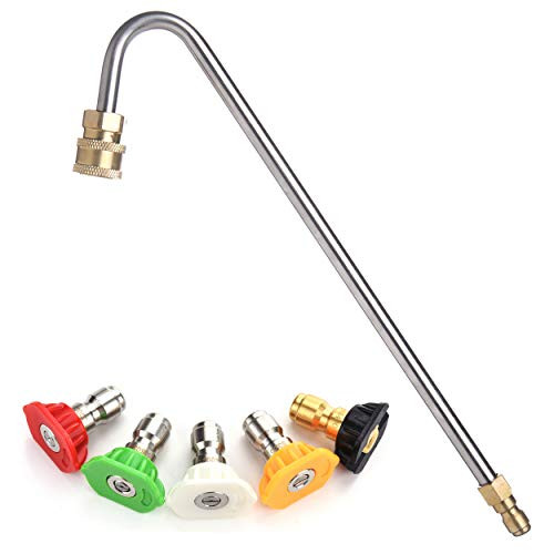 Tool Daily Gutter Cleaner Attachment Pressure Washer Gutter Rod for Lance and Wand with 1/4 Inch Quick Connector 5 Pressure Washer Nozzle Tips