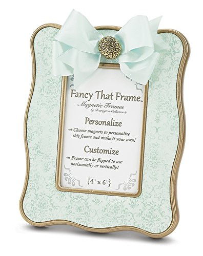 Bearington Fancy That Frame Teal Vintage Damask Magnetic Photo Frame 4 inch x 6 inch