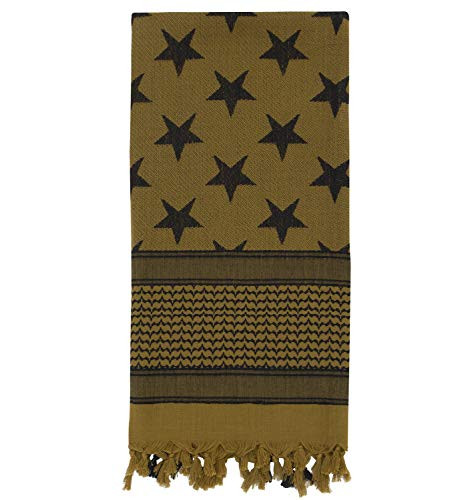 Rothco Stars and Stripes US Flag Shemagh Tactical Desert Keffiyeh Scarf Coyote Brown