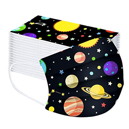 AIHOU Kids Disposable Face Mask 50PCS Breathable 3 Ply Earloop Protective Cloth Masks Childrens Outdoor School