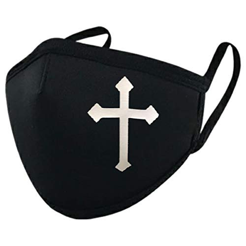 Youth Size Cross for Church Black Cloth Mask