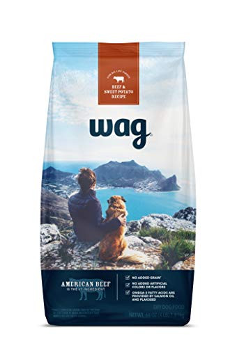 Amazon Brand  Wag Dry Dog Food Beef  and  Sweet Potato -No Added Grains- 4 lb Bag