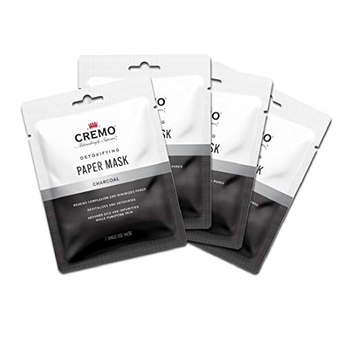 Cremo Charcoal Detoxifying Paper Face Mask Astonishingly Superior Face Mask Revitalizes Detoxifies While Purifying Skin 4-Pack