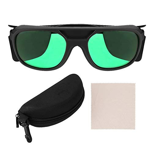 Indoor Hydroponics LED Grow Room Glasses Grow Light Glasses with Protective Case Green Lens for Protection from LED Lighting UV Blocking