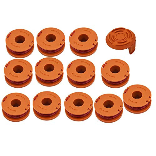 waltyotur Trimmer Spool Line Replacement for Worx WA0004 WA0010 Edger Trimmer Spools Weed Eater String Weed Wacker Spool 10ft Trimmer Line Refills 0.065 inch 12Pack