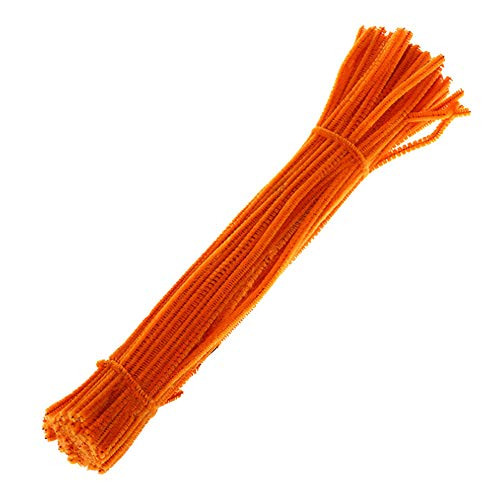 100PCS DIY Pipe Cleaners Chenille Stems Pipe Cleaners Art Supplies Creative Arts and Crafts for DIY CraftsWeddingHomePartyHoliday Decoration -Orange-