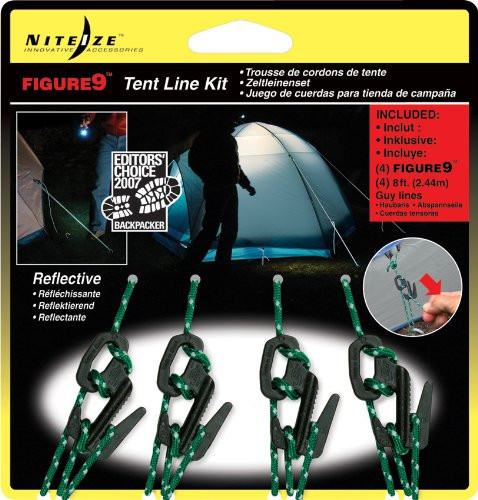 Nite Ize Figure 9 Tent Line Kit w/Rope Tighteners and Cords - F9SP-01-4R3