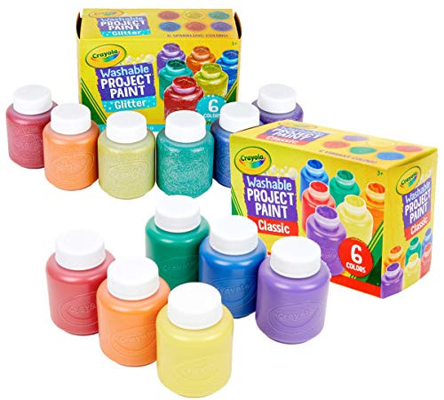 Crayola Washable Kids Paint 12 Count Amazon Exclusive Gift Assorted and Glitter