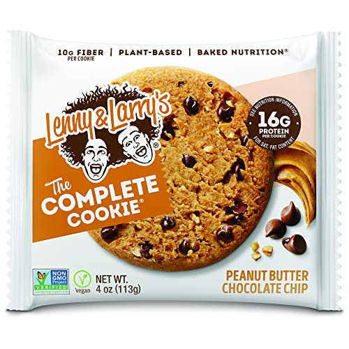 Lenny  and  Larrys The Complete Cookie Peanut Butter Chocolate Chip 4 Ounce Cookies - 12 Count Soft Baked Vegan and Non GMO Protein Cookies