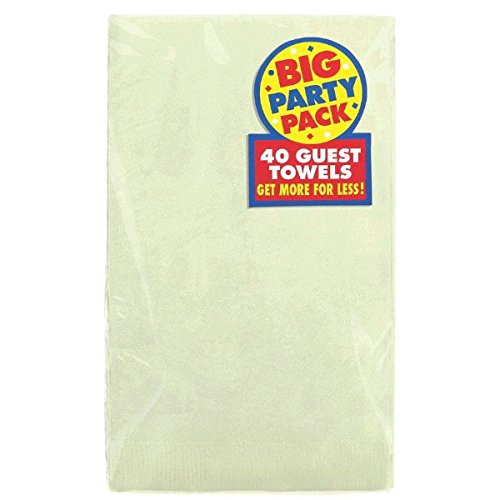 Amscan Big Party Pack 2?Ply Guest Towels Leaf Green Paper Napkins 40 Pieces