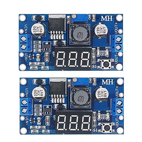 2Pack LM2596s Buck Converter DC to DC Step Down Power Module Voltage Regulator Stabilizer 36V 24V 12V to 5V 2A with LED Display