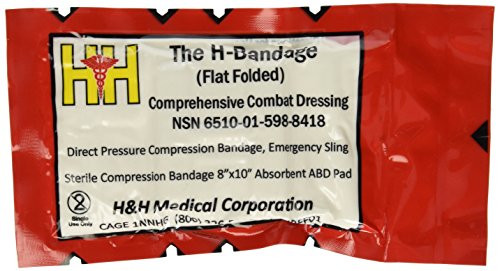 the H Bandage Comprehensive Combat Compression Dressing Flat Folded by H and H Medical