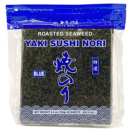Tokyo Nori Sushi Nori Sheets - 50 Full Sheet - Medium Roasted Seaweed Sheets - Tender Nori Sheets for Sushi