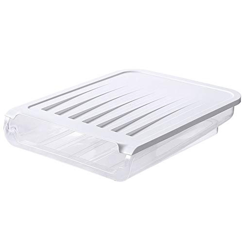 yunshuoa Egg Storage BoxAuto Scrolling Egg Storage Holde Transparent Plastic Refrigerator Food Storage Box Stackable Egg Tray Container，Can Hold 18 Eggs