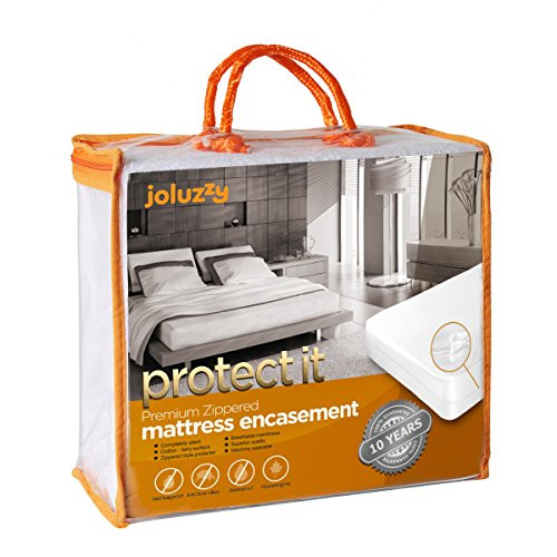 joluzzy Zippered Mattress Protector - 100% Bed Bug Proof/Waterproof Six-Sided Mattress Encasement - Cotton Terry, Breathable, Noiseless, Hypoallergenic, Vinyl-Free, Queen Size joluzzy Zippered Mattress Protector - 100% Bed Bug Proof/Waterproof Six-Sided Mattress Encasement - Cotton Terry, Breathable, Noiseless, Hypoallergenic, Vinyl-Free, Queen Size