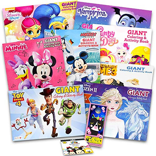 Disney Junior Gigantic Coloring Book Set For Girls Kids -- 4 Giant Coloring Books and over 1000 Stickers -Featuring Sofia the First Minnie Mouse Doc McStuffins and Fairies-