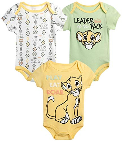 Disney Baby Boys 3 Pack Bodysuits - Mickey Mouse  and  Friends -Newborn- Size 6-9 Months Lion King Roar Disney Baby Boys 3 Pack Bodysuits - Mickey Mouse  and  Friends -Newborn- Size 6-9 Months Lion King Roar