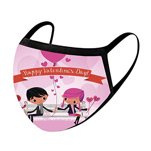 ZQP Adults Sewing Themed Love with Polka Dots Valentines Day Inspired Image Mouth Cover for WomenFace_Mask Reusable Washable Cloth for Men