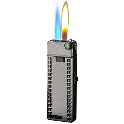 Jet Torch Cigar Lighter Soft/Jet Flame Switchable Cigarette Lighter with Lockable Function Adjustable Flame Dial Butane Refillable for Tobacco Pipe  and  Fire