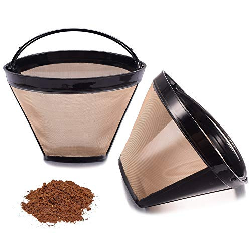 Reusable No.4 Cone Coffee Maker Filters for Ninja Coffee Bar Brewer Replacement Permanent Basket Filter -2 Coffee Filters-